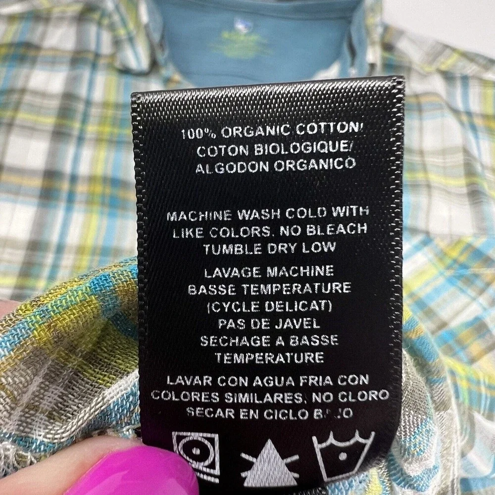 Kuhl Men's Large? (Read) Organic Cotton Plaid Short Sleeve Button Up Lightweight
